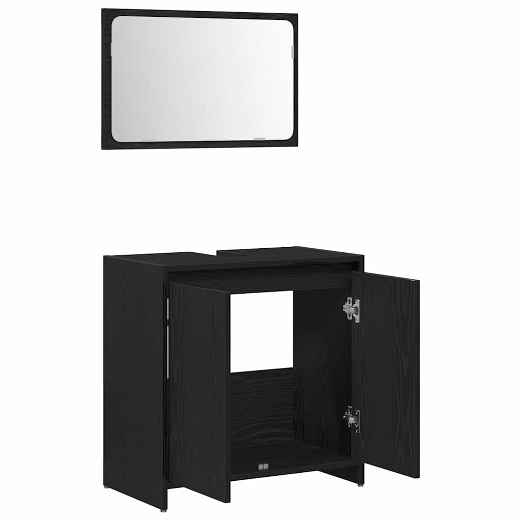 Badezimmerschrank Schwarze Eiche 60 x 33 x 61 cm Holzwerkstoff