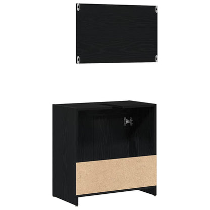 Badezimmerschrank Schwarze Eiche 60 x 33 x 61 cm Holzwerkstoff