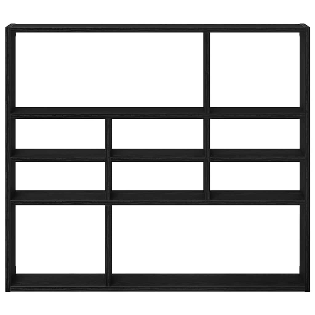 Wandregal Schwarz Eichen-Optik 90x16x78 cm Holzwerkstoff