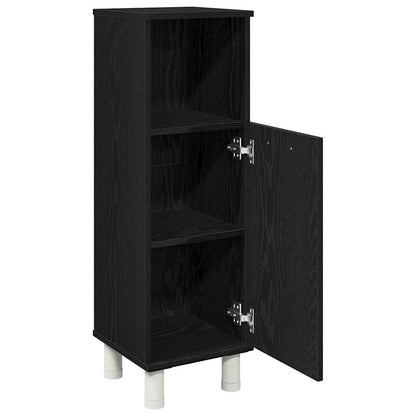 Badezimmer Schrank mit Tür Schwarz Eichen-Optik 30 x 30 x 95 cm
