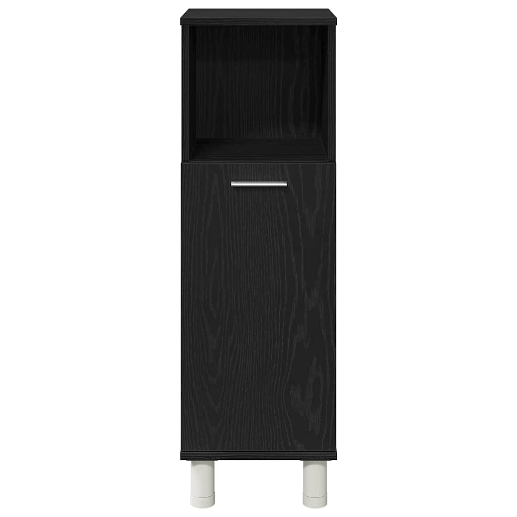 Badezimmer Schrank mit Tür Schwarz Eichen-Optik 30 x 30 x 95 cm