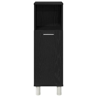 Badezimmer Schrank mit Tür Schwarz Eichen-Optik 30 x 30 x 95 cm