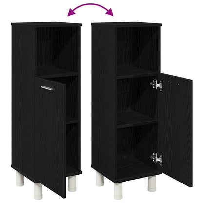Badezimmer Schrank mit Tür Schwarz Eichen-Optik 30 x 30 x 95 cm