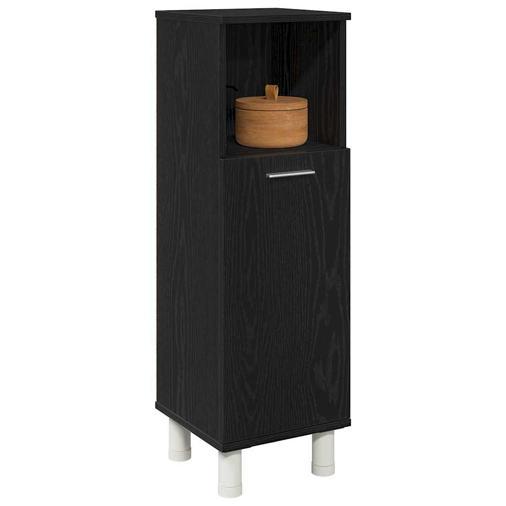 Badezimmer Schrank mit Tür Schwarz Eichen-Optik 30 x 30 x 95 cm