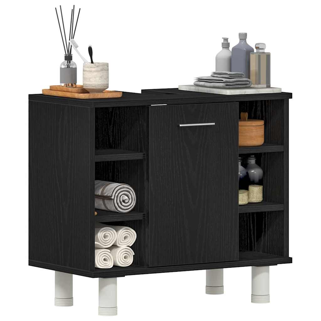 Badezimmerschrank Schwarze Eiche 60 x 32 x 54 cm Holzwerkstoff