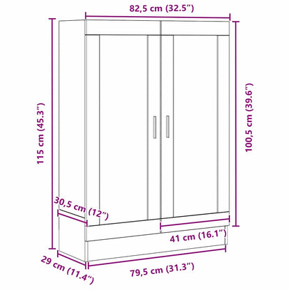 Bücherregal Schwarze Eiche 82,5 x 30,5 x 115 cm Holzwerkstoff