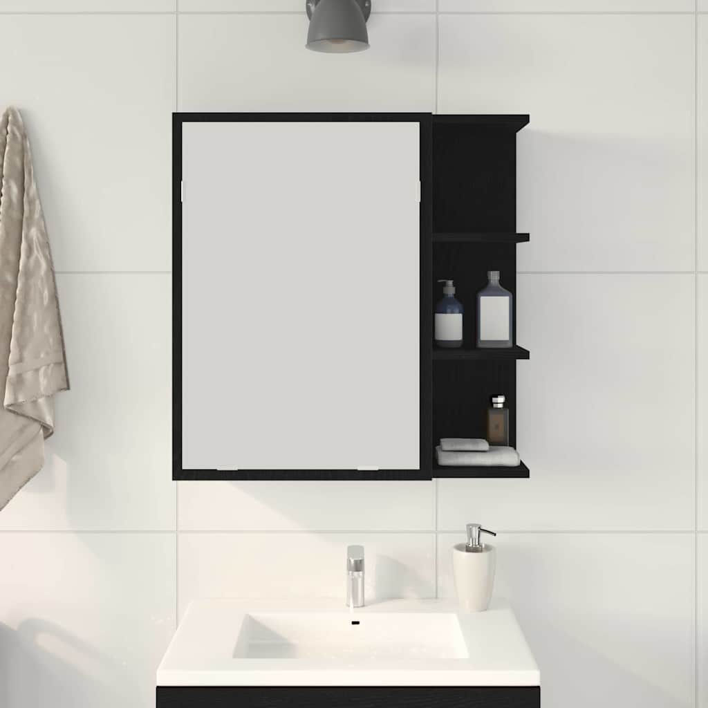 Badezimmer-Spiegelschrank Schwarze Eiche 62,5 x 20,5 x 64 cm
