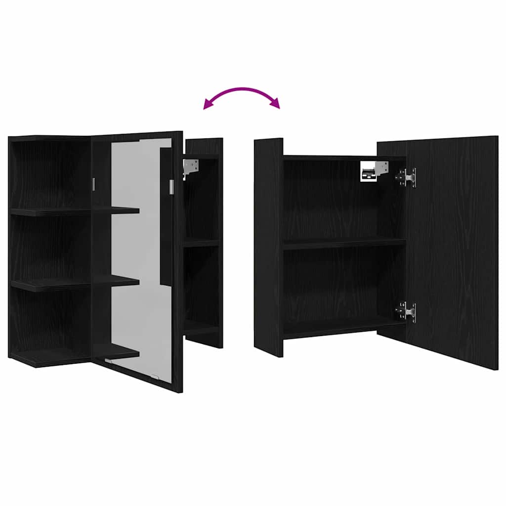 Badezimmer-Spiegelschrank Schwarze Eiche 62,5 x 20,5 x 64 cm