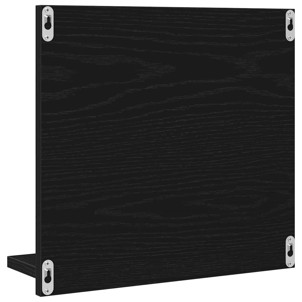 Badspiegel Schwarz Eichen-Optik 40x10,5x37 cm Holzwerkstoff