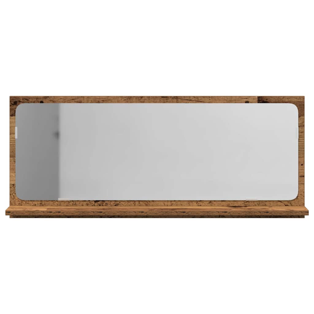 Spiegelregal mit Regal Altholz 90 x 10.5 x 37 cm Holzwerkstoff