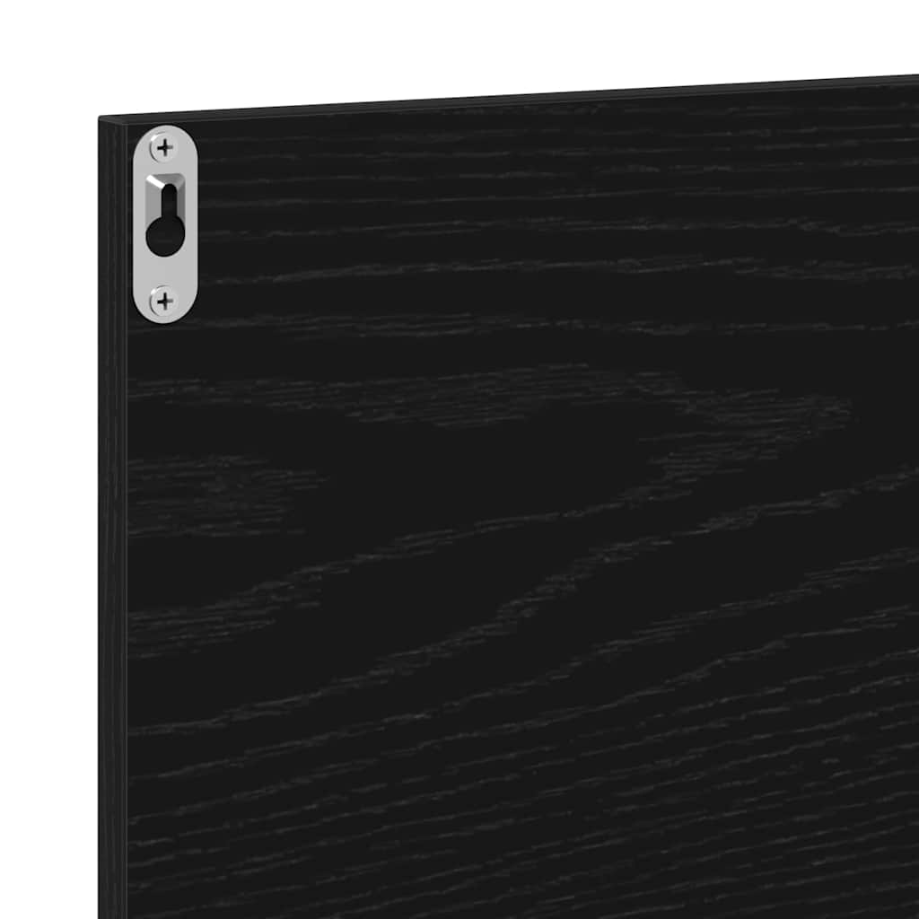 Spiegelregal Schwarz Eiche 90 x 10.5 x 37 cm Holzwerkstoff