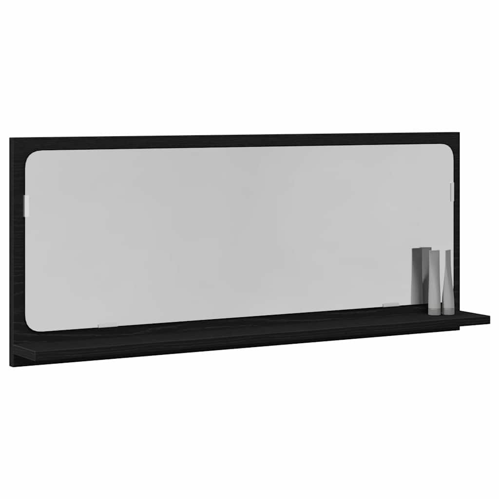Spiegelregal Schwarz Eiche 90 x 10.5 x 37 cm Holzwerkstoff