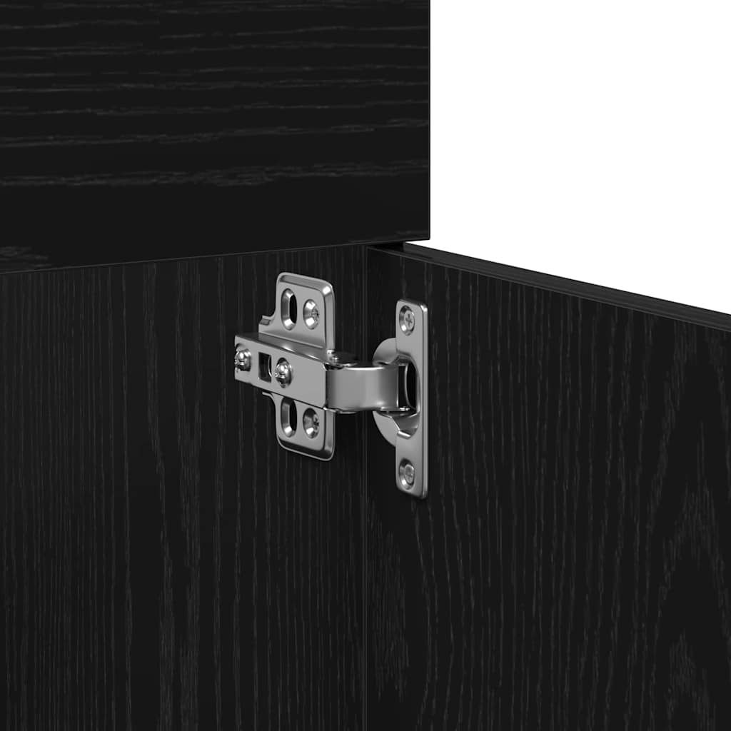 Badezimmer Waschbecken Schrank Schwarze Eiche Holzwerkstoff Schwarz Eichen-Optik 80 x 38.5 x 46 cm