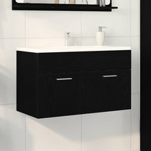 Badezimmer Waschbecken Schrank Schwarze Eiche Holzwerkstoff Schwarz Eichen-Optik 80 x 38.5 x 46 cm