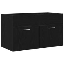 Badezimmer Waschbecken Schrank Schwarze Eiche Holzwerkstoff Schwarz Eichen-Optik 80 x 38.5 x 46 cm