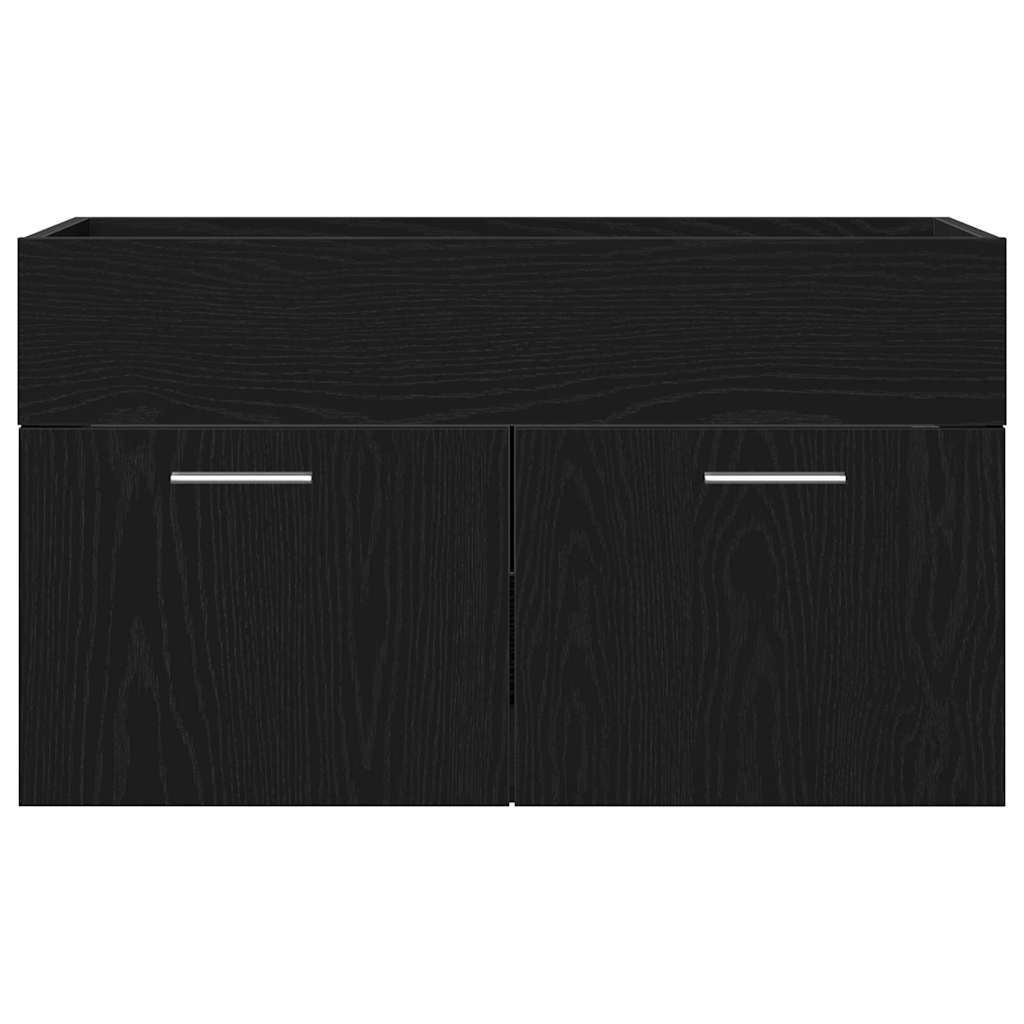 Badezimmer Waschbecken Schrank Schwarze Eiche Holzwerkstoff Schwarz Eichen-Optik 80 x 38.5 x 46 cm