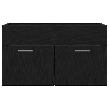 Waschbecken-Schrank mit Tür Schwarze Eiche 90 x 38.5 x 46 cm