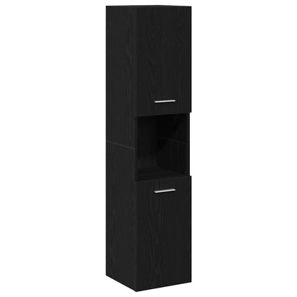 Badezimmer Schrank mit Regal Schwarze Eiche 30 x 30 x 130 cm