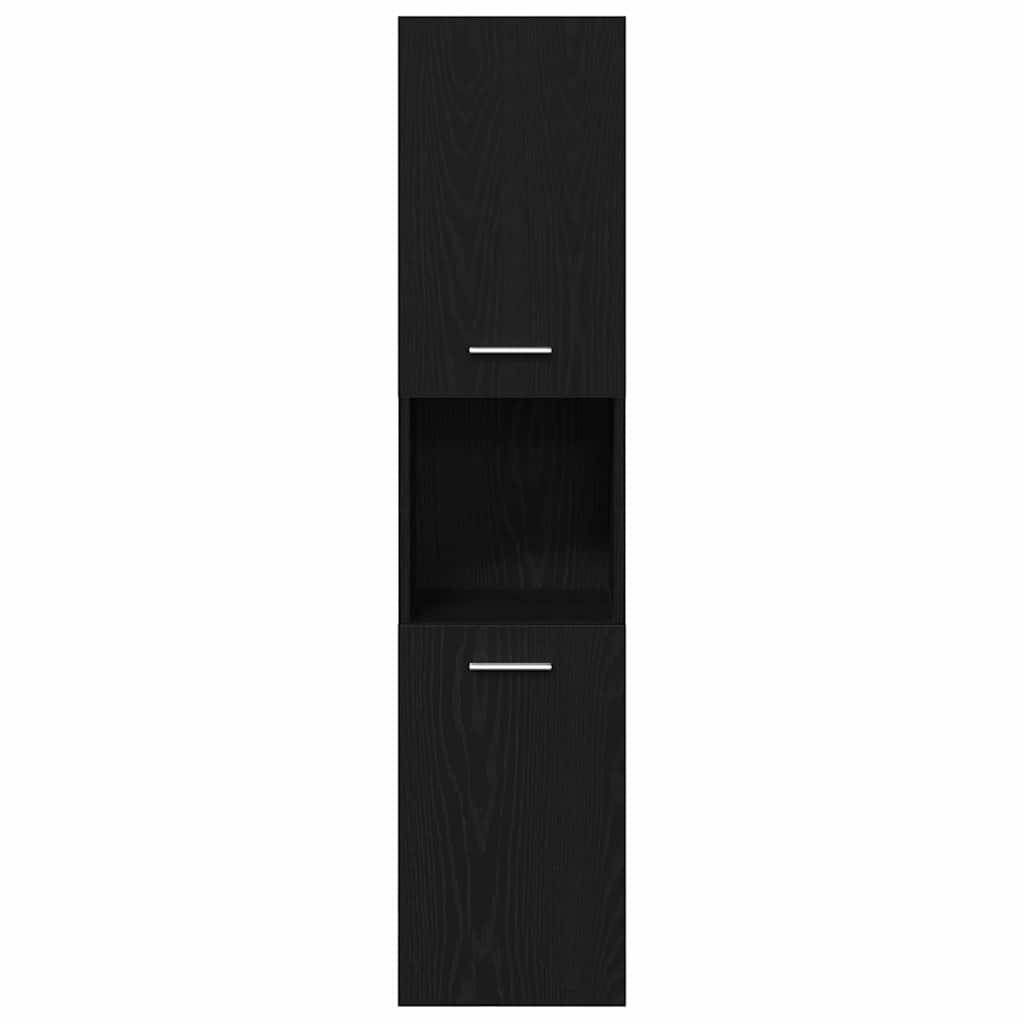 Badezimmer Schrank mit Regal Schwarze Eiche 30 x 30 x 130 cm