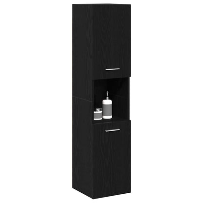 Badezimmer Schrank mit Regal Schwarze Eiche 30 x 30 x 130 cm