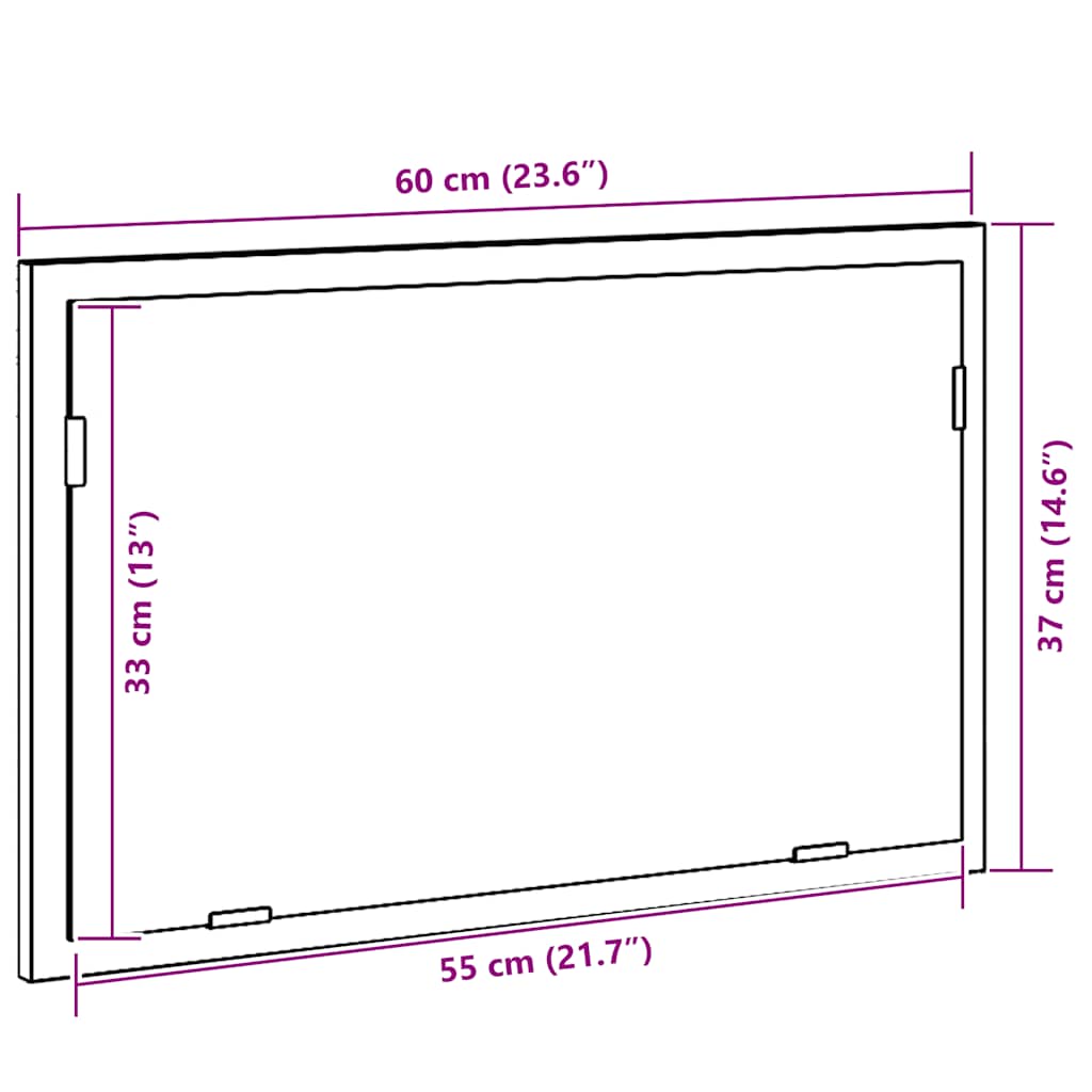 Badspiegel mit LED-Leuchten Schwarz Eichen-Optik 60x8,5x37 cm