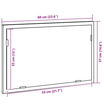 Badspiegel mit LED-Leuchten Schwarz Eichen-Optik 60x8,5x37 cm