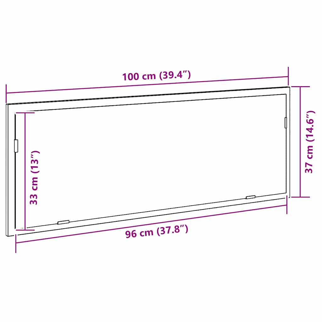LED Badezimmer Spiegel Schwarze Eiche 100 x 8.5 x 37 cm
