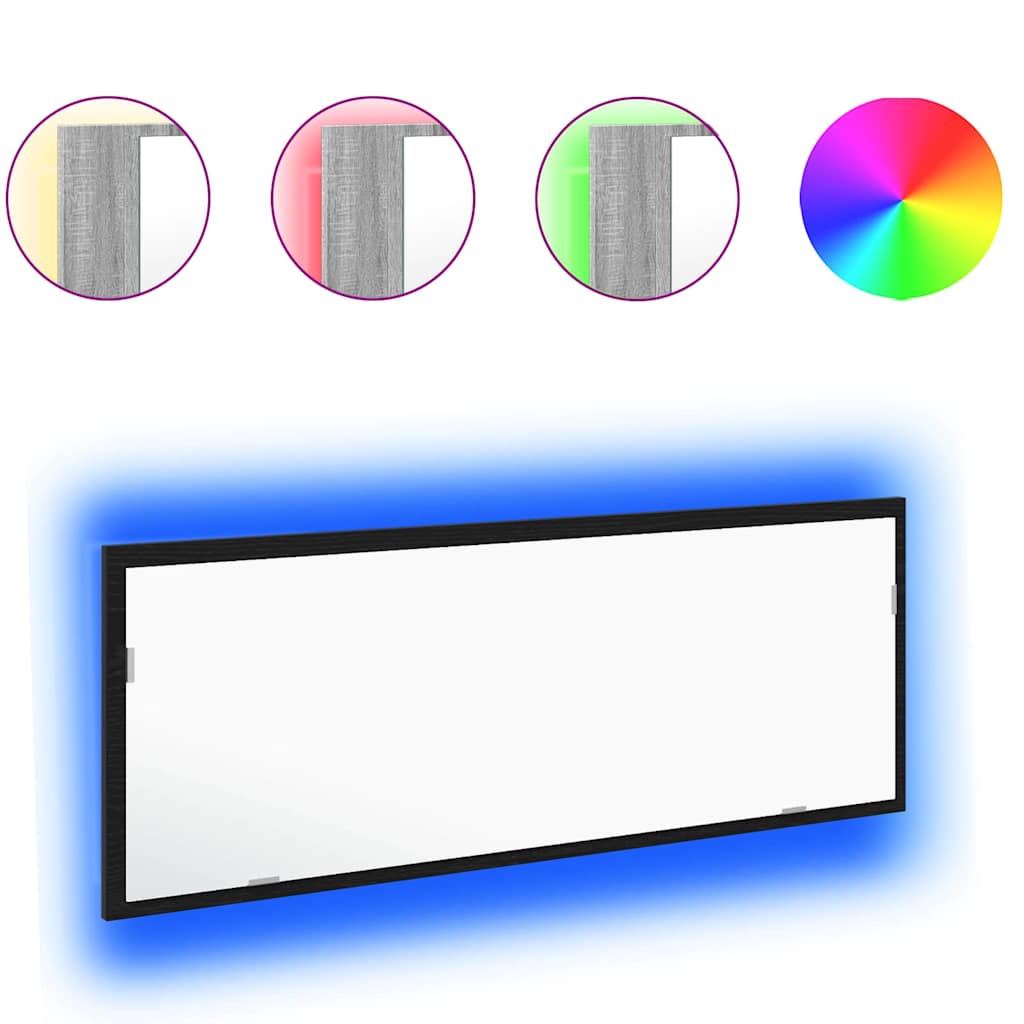 LED Badezimmer Spiegel Schwarze Eiche 100 x 8.5 x 37 cm