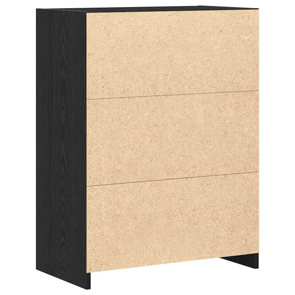 Badezimmerschrank mit Tür Schwarz Eichen-Optik 60 x 33 x 80 cm
