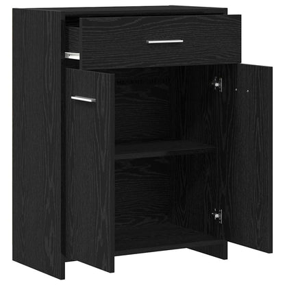 Badezimmerschrank mit Tür Schwarz Eichen-Optik 60 x 33 x 80 cm
