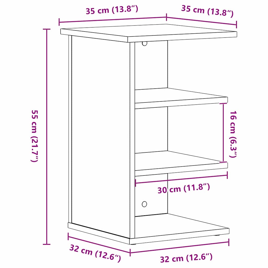 Beistellschrank Schwarz 35 x 35 x 55 cm Holzwerkstoff