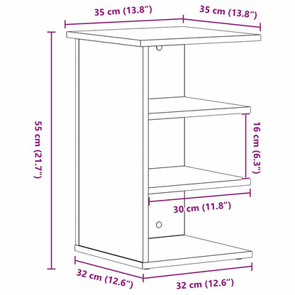 Beistellschrank Schwarz 35 x 35 x 55 cm Holzwerkstoff