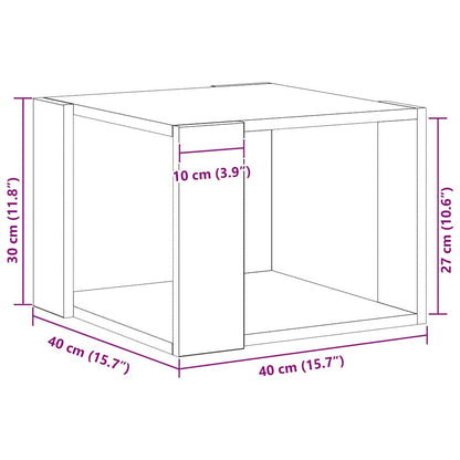 Couchtisch Schwarz Eichen-Optik 40 x 40 x 30 cm Holzwerkstoff