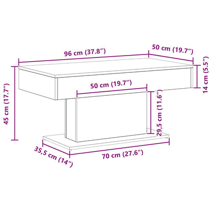 Couchtisch Schwarze Eiche 96 x 50 x 45 cm Holzwerkstoff