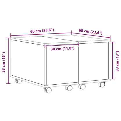 Couchtisch Schwarze Eiche 60 x 60 x 38 cm Holzwerkstoff