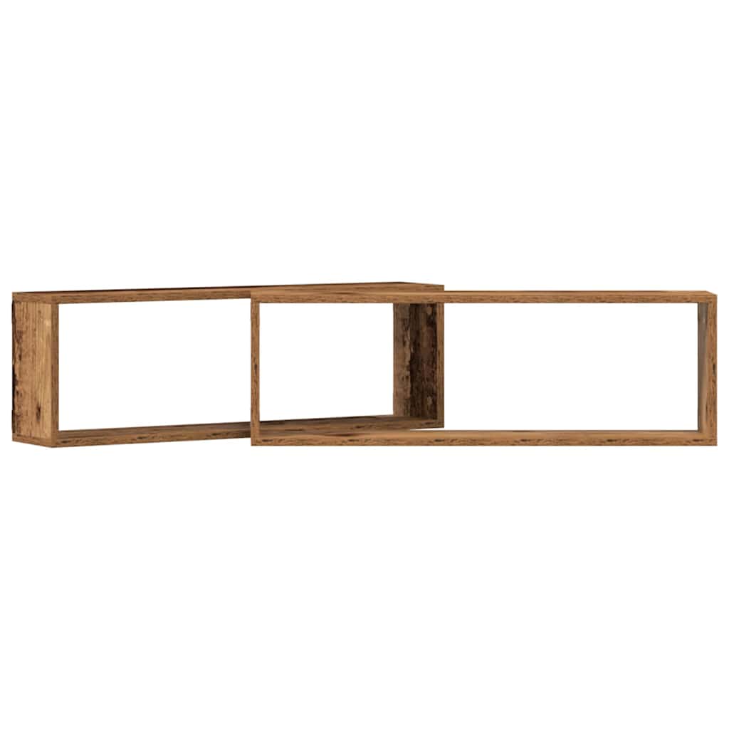 Wandregal mit Regal 2 pcs Altholz 80 x 15 x 26 cm Holzwerkstoff