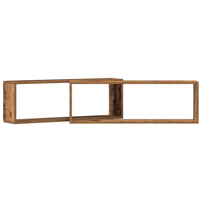 Wandregal mit Regal 2 pcs Altholz 80 x 15 x 26 cm Holzwerkstoff