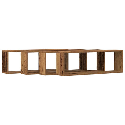 Wandregal mit Regal 4 pcs Altholz 80 x 15 x 26 cm Holzwerkstoff