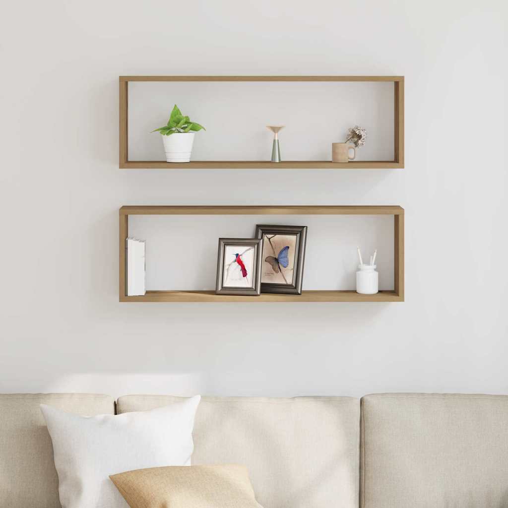 Wandregal 2 pcs Artisan-Eiche 80 x 15 x 26 cm Holzwerkstoff