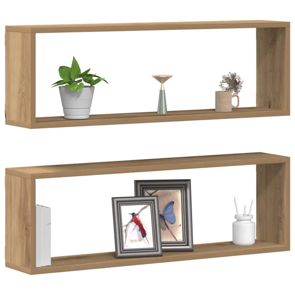 Wandregal 2 pcs Artisan-Eiche 80 x 15 x 26 cm Holzwerkstoff