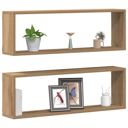 Wandregal 2 pcs Artisan-Eiche 80 x 15 x 26 cm Holzwerkstoff