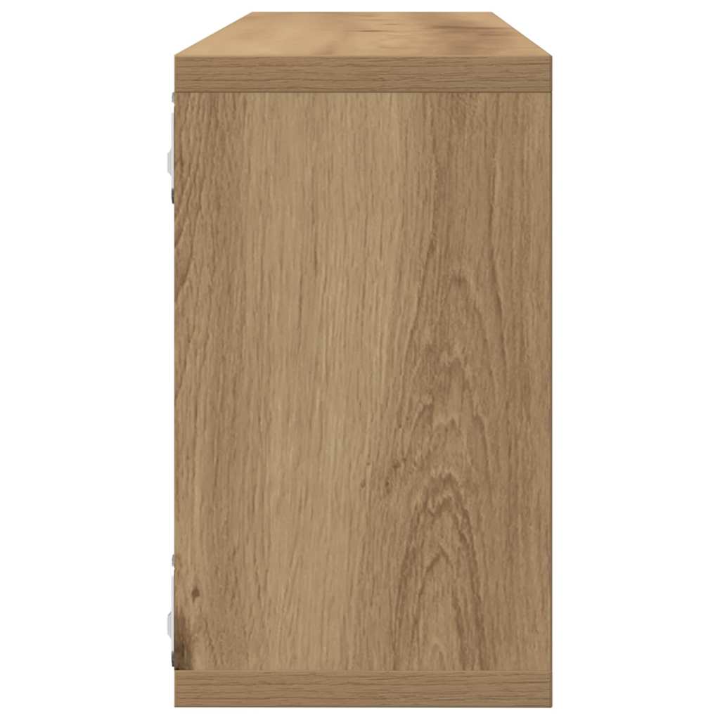 Wandregal 2 pcs Artisan-Eiche 80 x 15 x 26 cm Holzwerkstoff