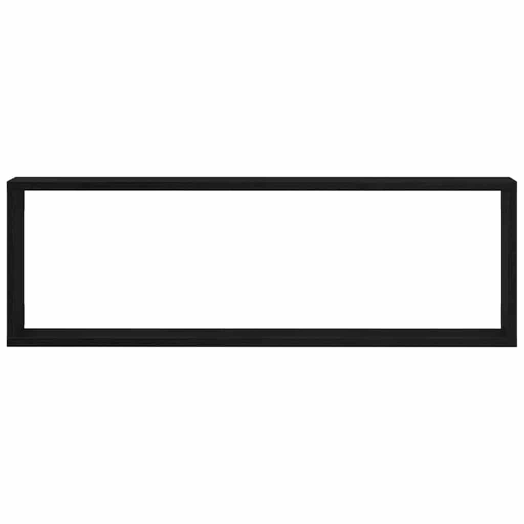 Wandregal mit Regal 2 pcs Schwarz Eichen-Optik 80 x 15 x 26 cm