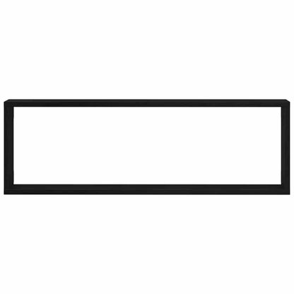 Wandregal mit Regal 2 pcs Schwarz Eichen-Optik 80 x 15 x 26 cm