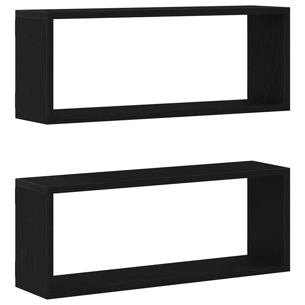 Wandregale 2 pcs Schwarze Eiche 60 x 15 x 23 cm Holzwerkstoff