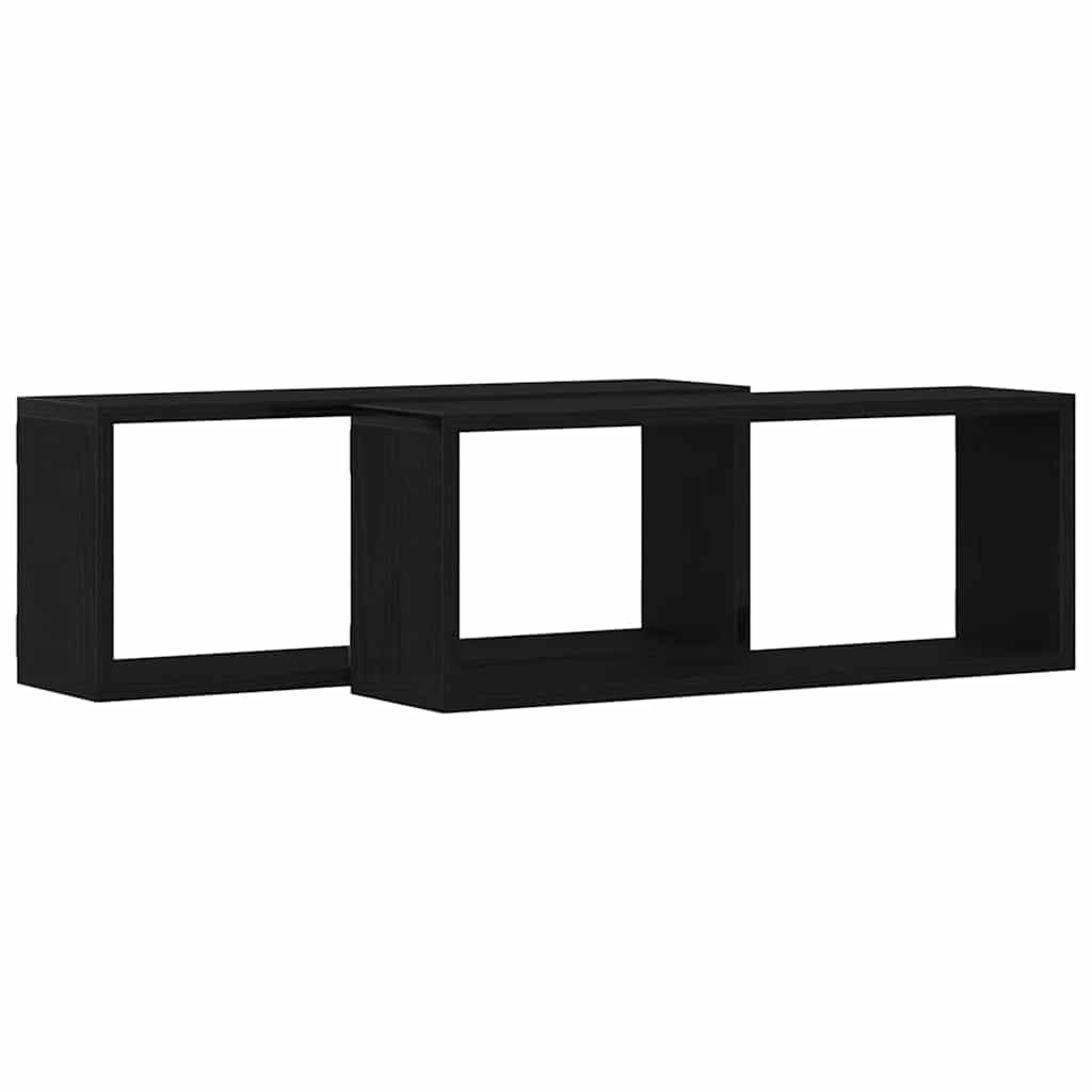 Wandregale 2 pcs Schwarze Eiche 60 x 15 x 23 cm Holzwerkstoff