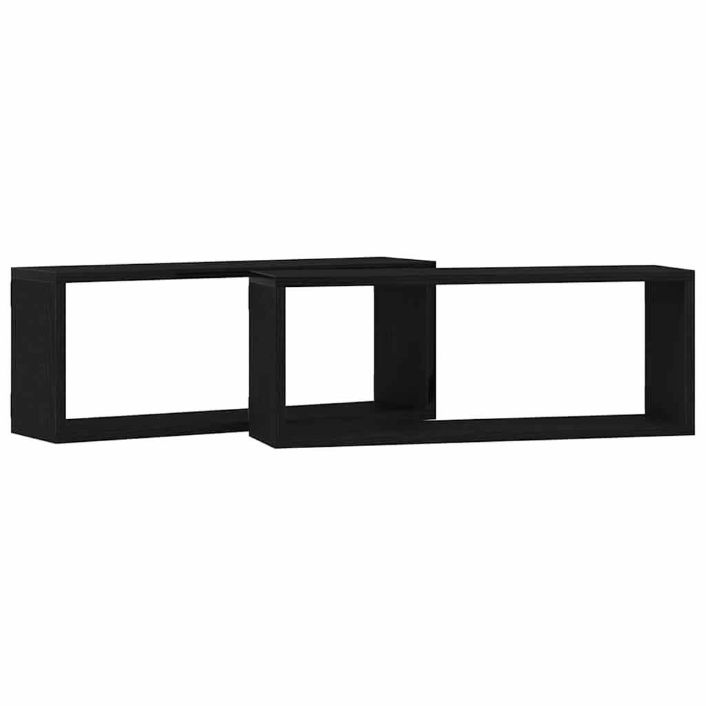 Wandregale 2 pcs Schwarze Eiche 60 x 15 x 23 cm Holzwerkstoff