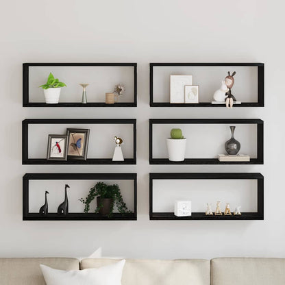 Wandregale 6 pcs Schwarze Eiche 60 x 15 x 23 cm Holzwerkstoff