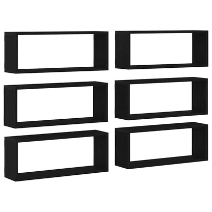 Wandregale 6 pcs Schwarze Eiche 60 x 15 x 23 cm Holzwerkstoff