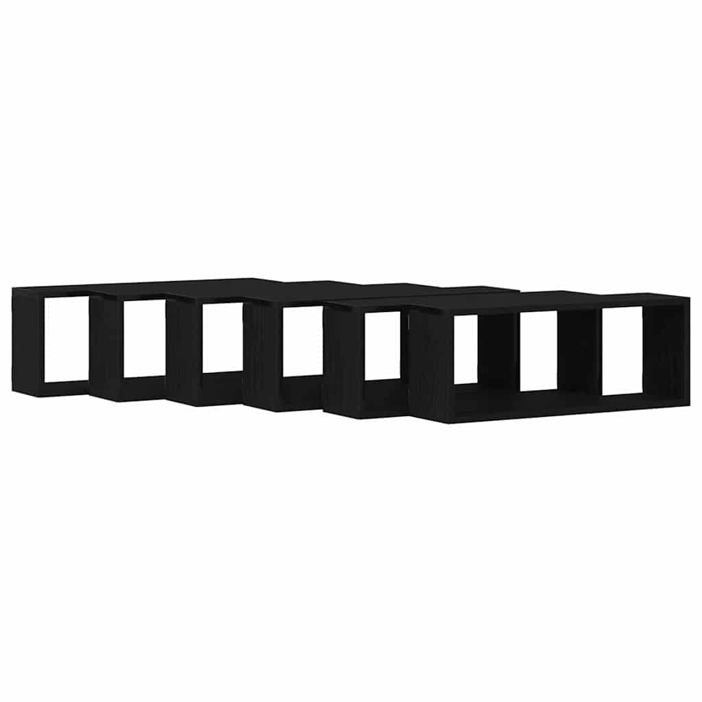 Wandregale 6 pcs Schwarze Eiche 60 x 15 x 23 cm Holzwerkstoff